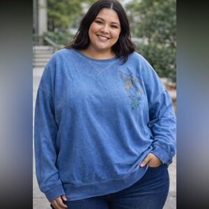 Avatar  Blue Women's Sweatshirt Plus Size 4XL